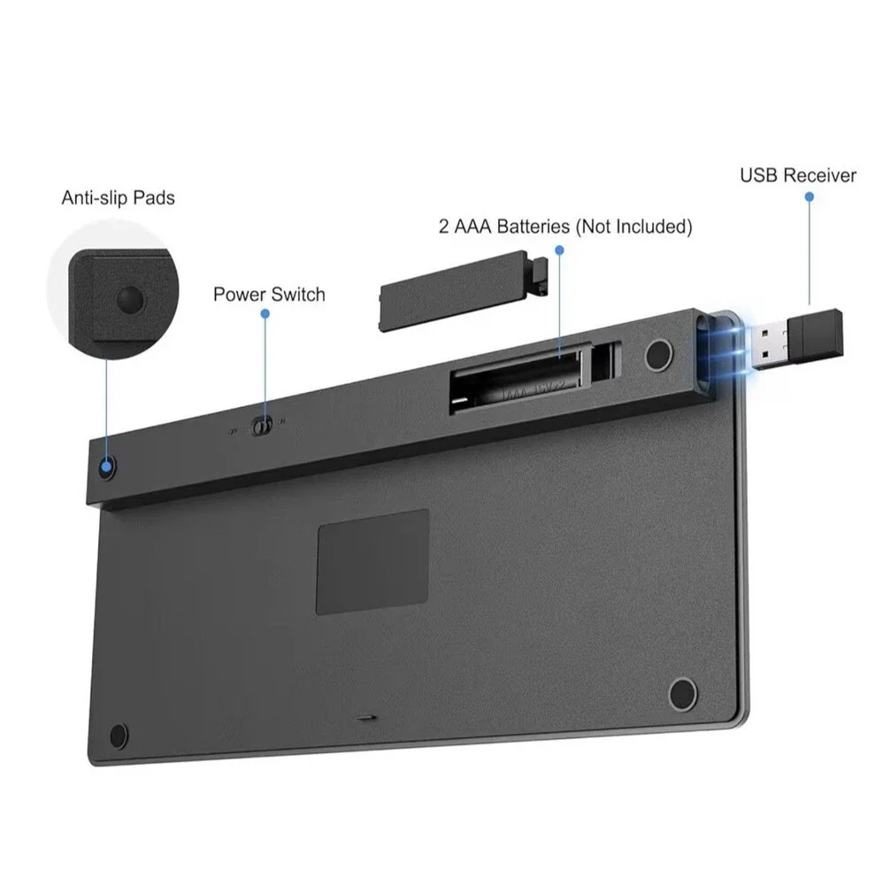 OMOTON 2.4G Wireless Keyboard, Ultra-Slim Compact Mini Keyboard